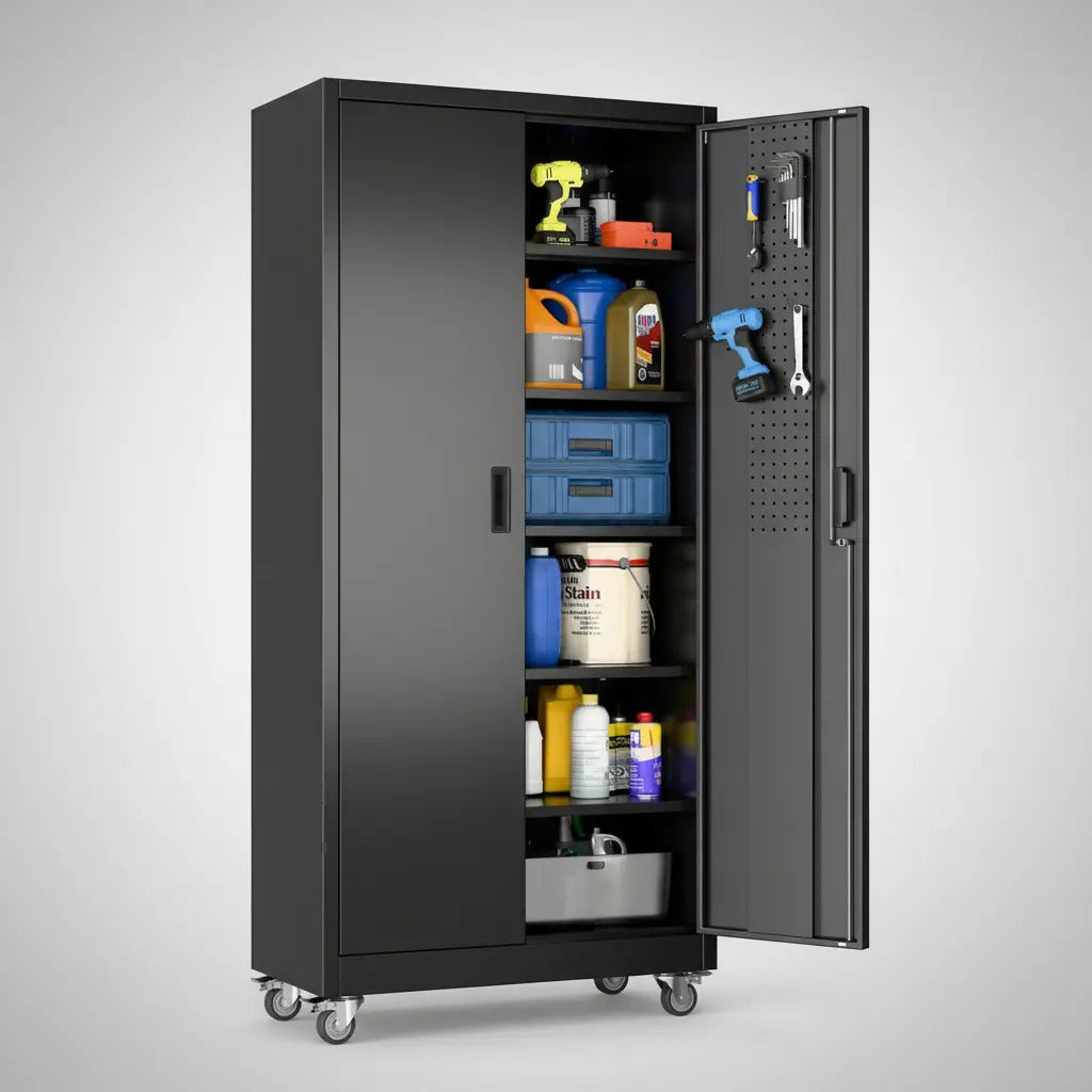 Gabinete Metálico Organizador Con Ruedas Para Taller