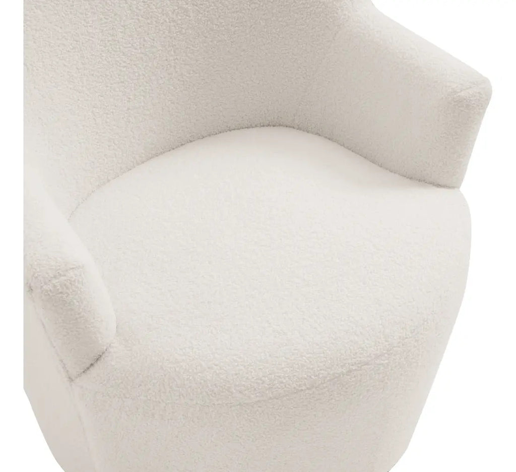 Sillón Giratorio Individual Tapizado Con Respaldo Curvo