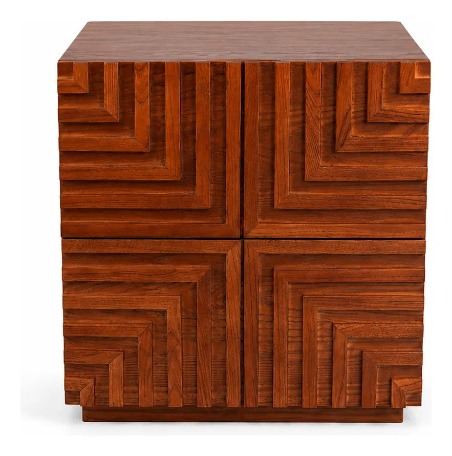 Buró Mesa De Noche Contemporáneo Moderno Madera Dos Cajones