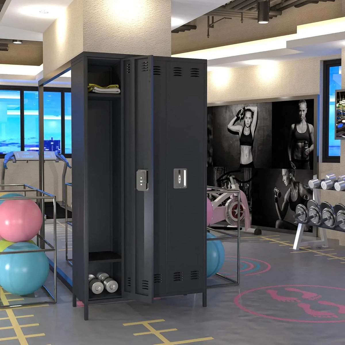 Locker Casillero Metal 3 Puertas Triple Uso Industrial Y Gym