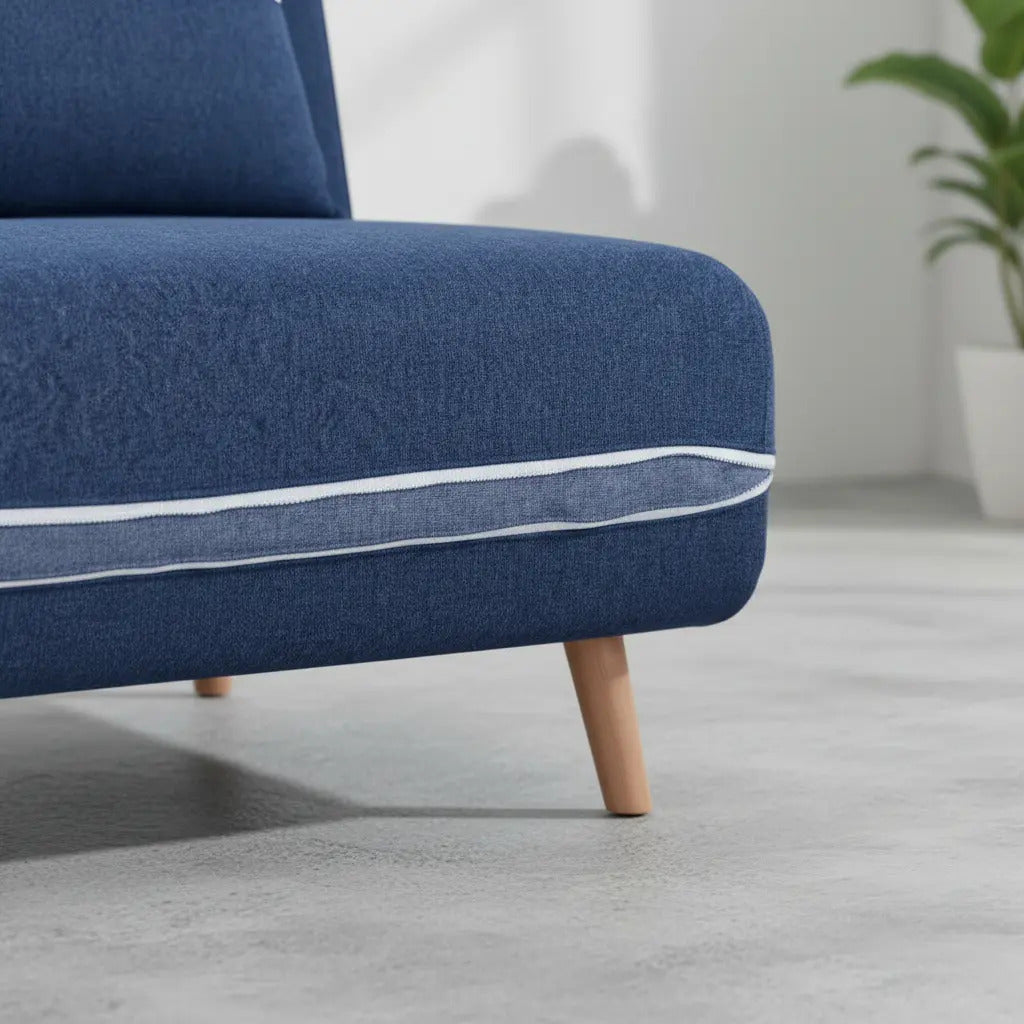 Sofá Cama Individual Plegable Reclinable Con Cojín A Juego
