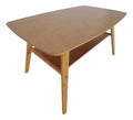 Mesa De Centro De Bambú Baja 2 Niveles Diseño Minimalista