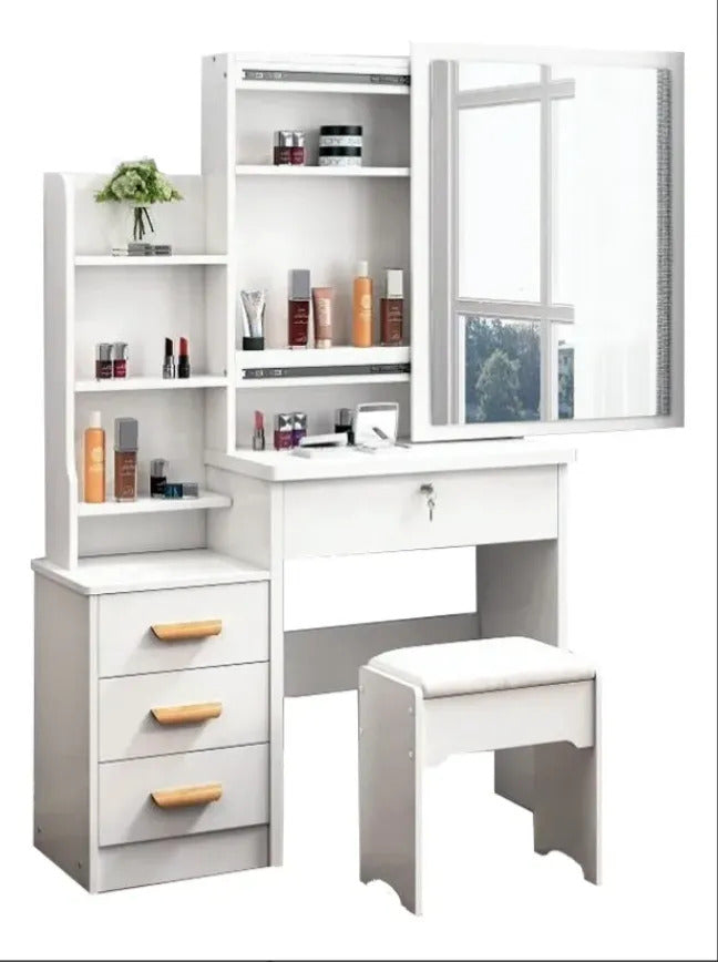Buro Tocador Vanity Para Niña Espejo Deslizante Color Blanco