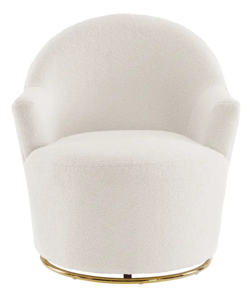 Sillón Giratorio Individual Tapizado Con Respaldo Curvo