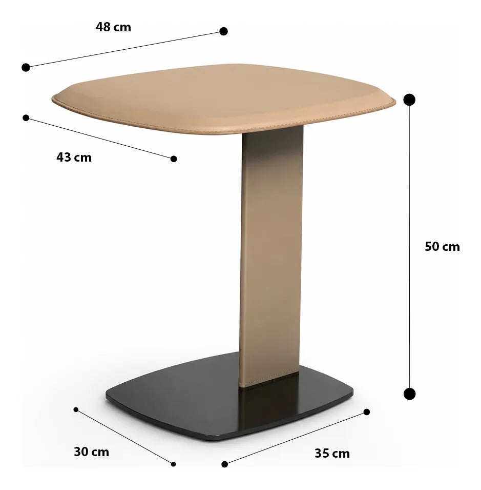 Mesa Lateral Minimalista Metal Forrado Auxiliar Moderno