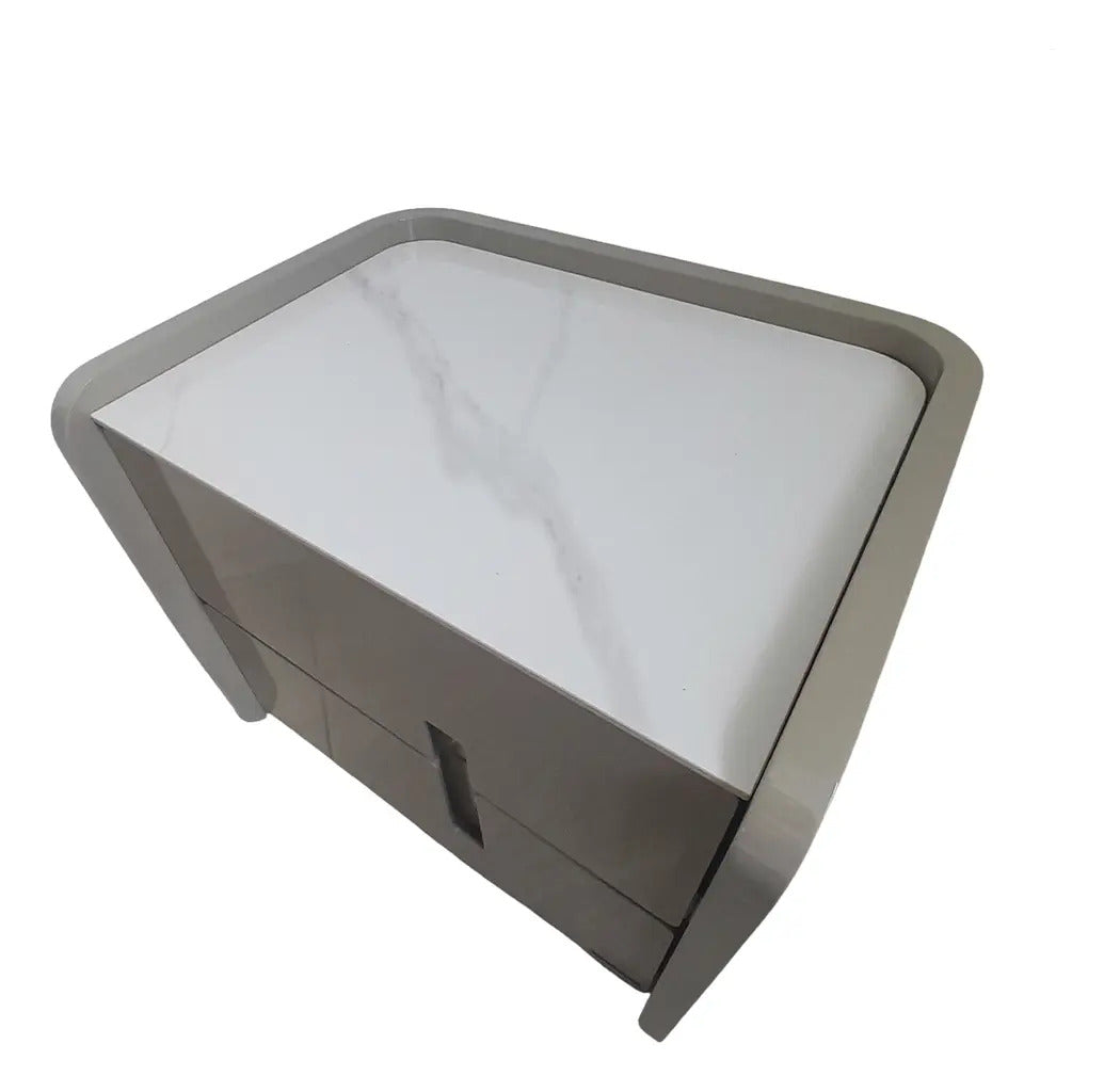Mesita De Noche Minimalista 2 Cajones Para Recamara