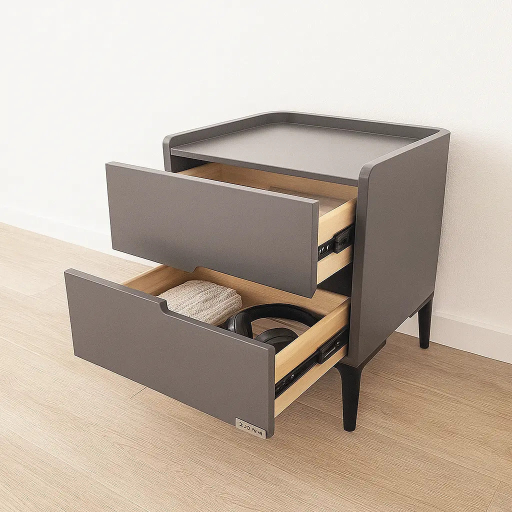 Buro Moderno Recamara 2 Cajones Cubirta Tipo Marmol