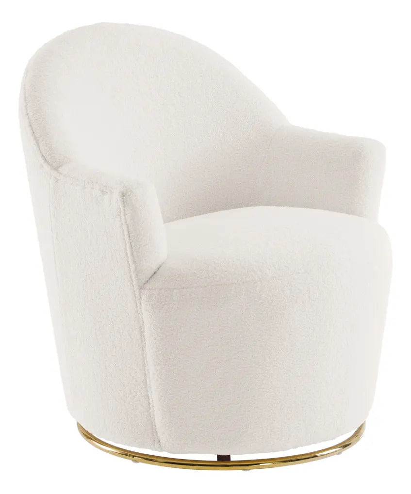 Sillón Giratorio Individual Tapizado Con Respaldo Curvo