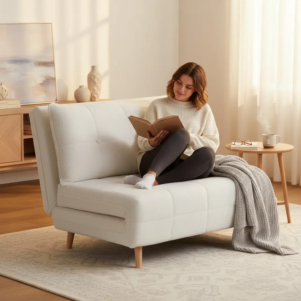 Sofá Cama Minimalista Individual Reclinable Plegable Sala