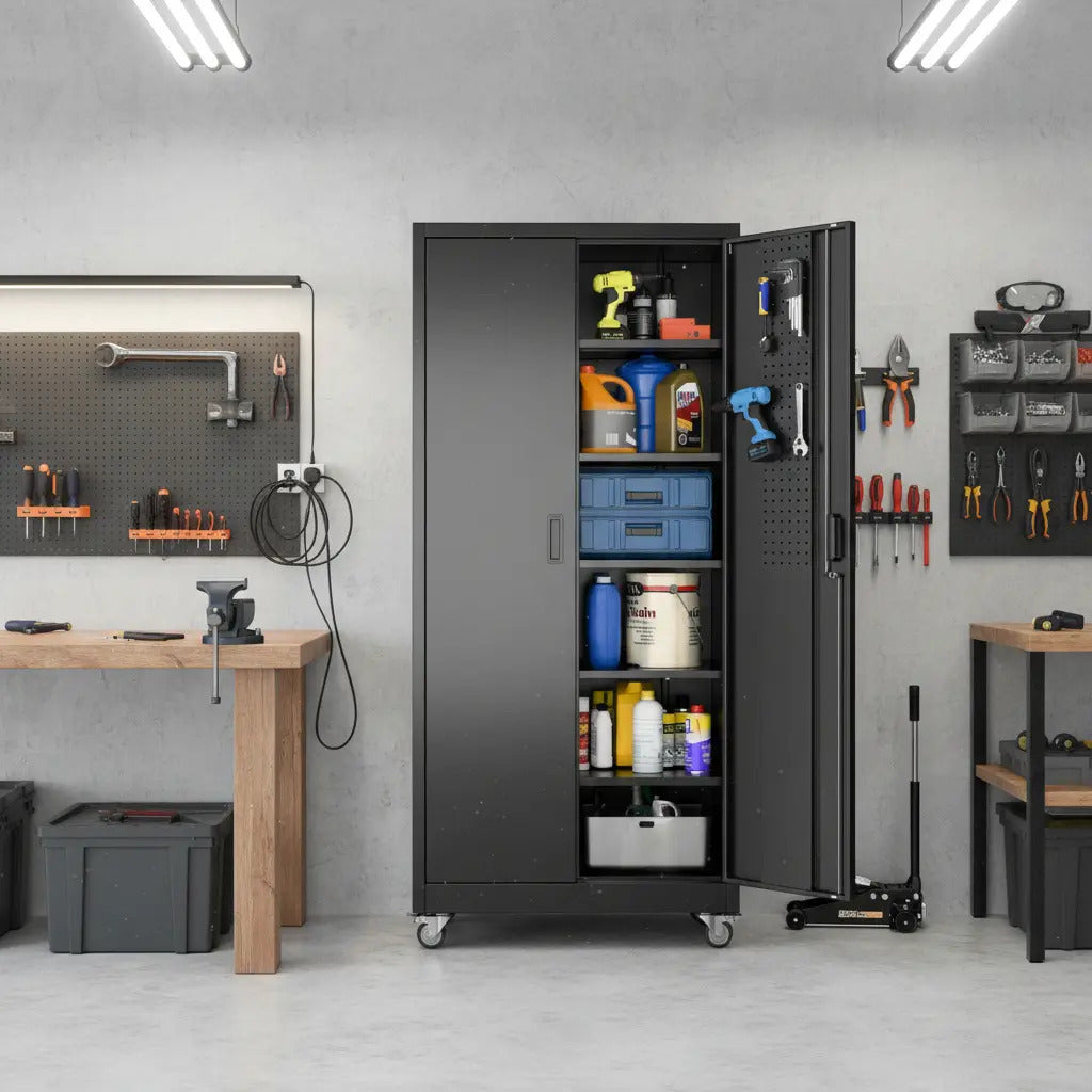 Gabinete Metálico Organizador Con Ruedas Para Taller