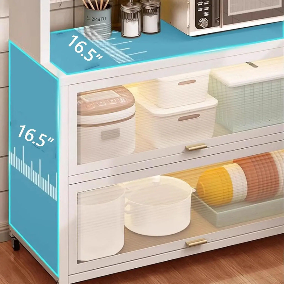 Rack Organizador Cocina 6 Niveles Puertas Vitrina Ruedas