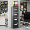 Archivero 4 Cajones Metal Negro Vertical Cierre Seguridad