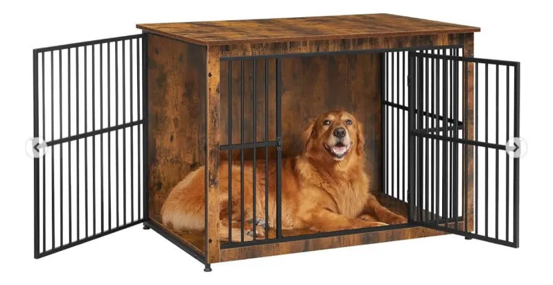 Mueble Jaula Para Perro Madera Metal Estilo Industrial