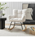 Silla Mecedora Moderna Elegante Tapizado Color Blanco