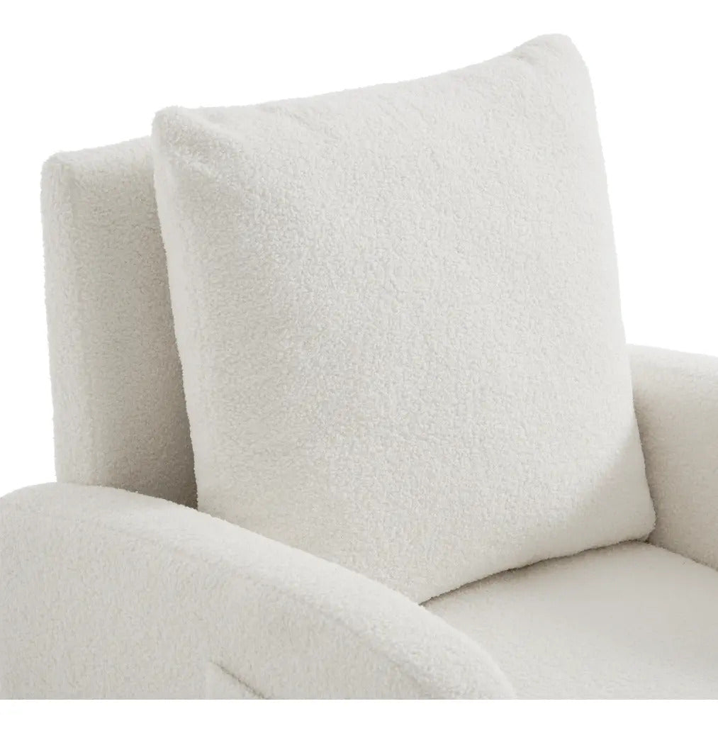 Sillón Mecedor Moderno Elegante Tapizado Color Blanco