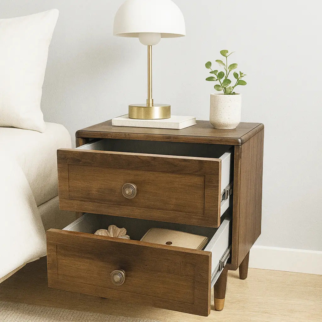 Buro Para Recamara Rustico Acabado Natural 2 Cajones