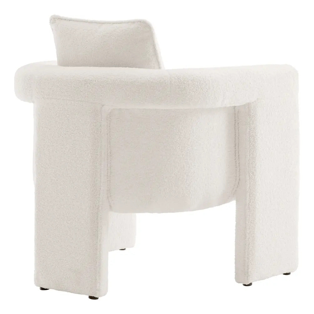 Sillón Individual Estructura Moderna Color Blanco Tapizado