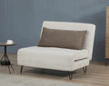 Sofá Cama Reclinable Plegable Individual Blanco Con Cojín