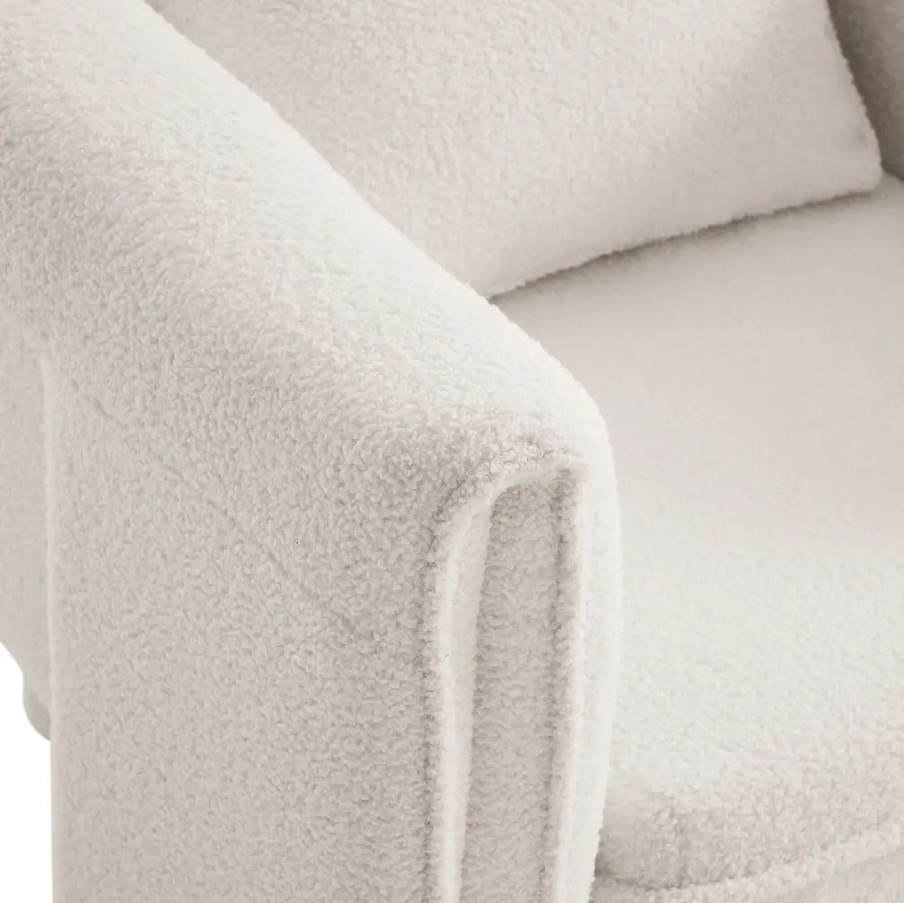 Sillón Individual Estructura Moderna Color Blanco Tapizado