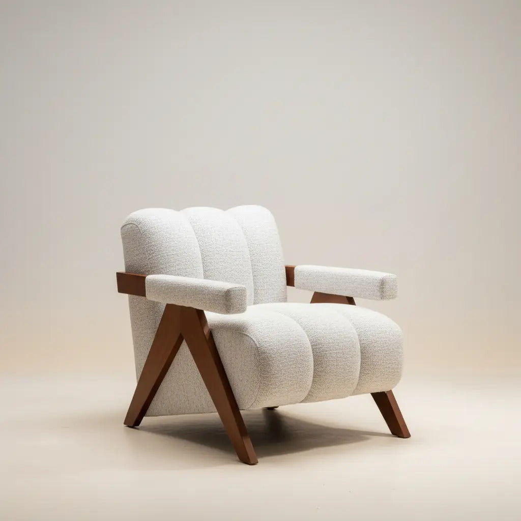 Sillón Individual Diseño Moderno Elegante Color Blanco