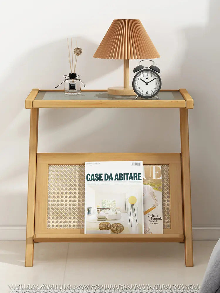 Mesita De Bambú Auxiliar Moderna Minimalista Porta Libros