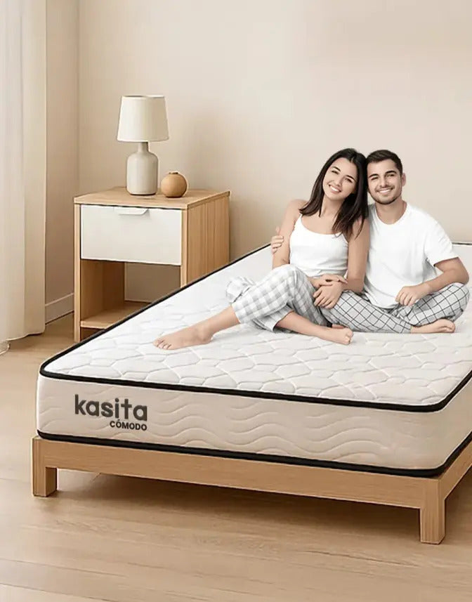 Colchón Queen Size 150x190 Resortes 20 Cm Alto En Caja