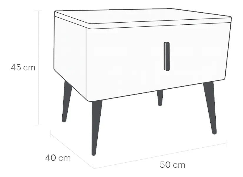 Mesita De Noche Recamara Moderna Cajon Cubierta Tipo Marmol