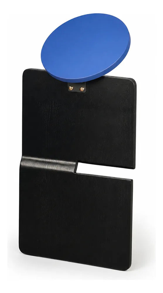 Mesa Auxiliar Negra Con Azul Diseño Moderno Geométrico