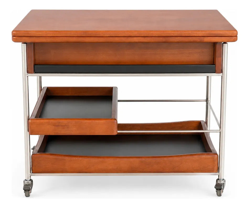Mesa De Madera Plegable Auxiliar Ruedas Tornamesa Moderna