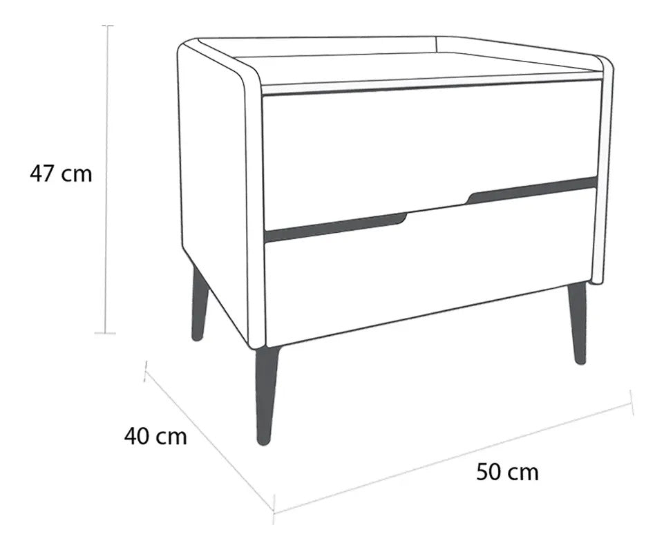 Buro Moderno Recamara 2 Cajones Cubirta Tipo Marmol