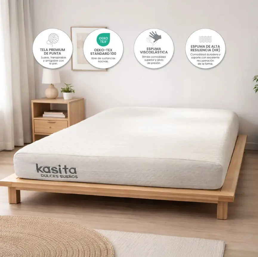 Colchón Queen Size 150x190 Memory Foam 18 Cm Alto En Caja