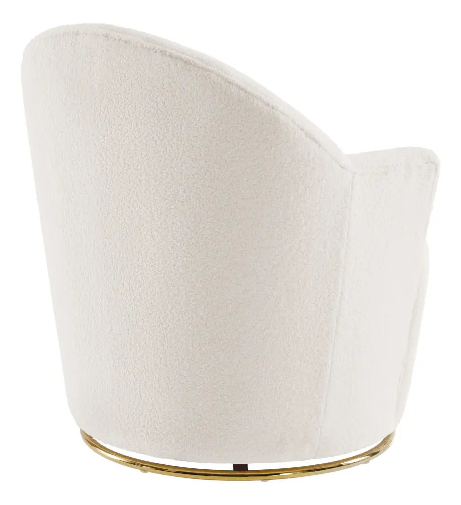 Sillón Giratorio Individual Tapizado Con Respaldo Curvo