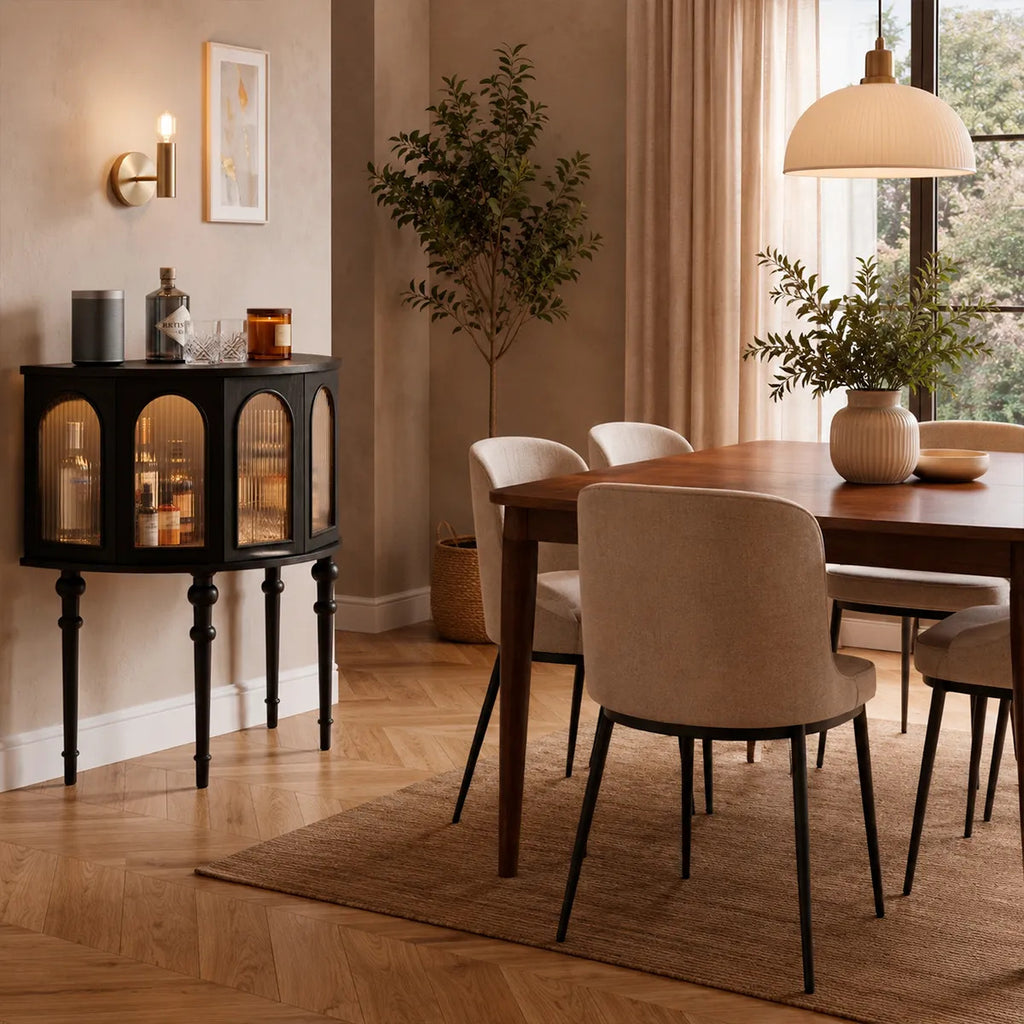 Bar Cantina Vintage Madera Negro Puertas De Cristal Elegante