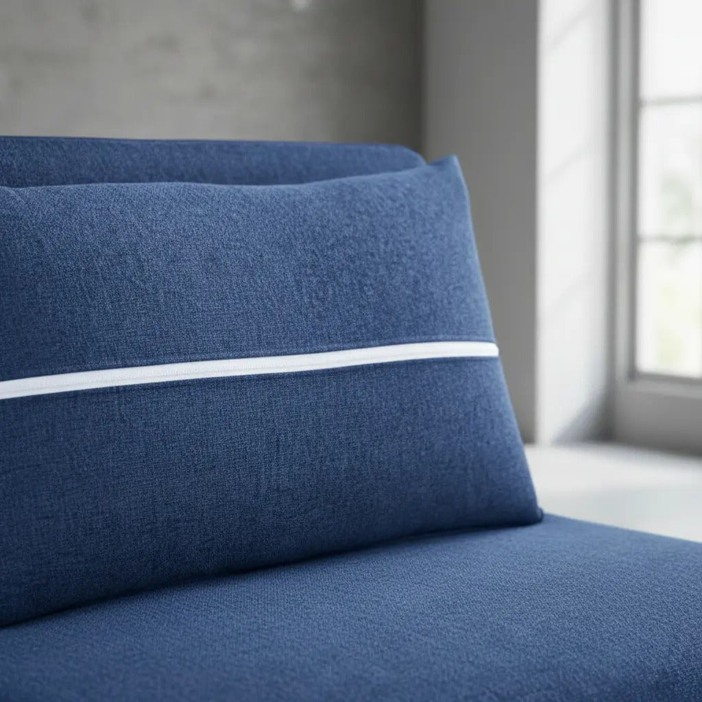 Sofá Cama Individual Plegable Reclinable Con Cojín A Juego