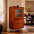 Bar Cabinet Vintage De Madera Puerta Cristal Cajón Moderna