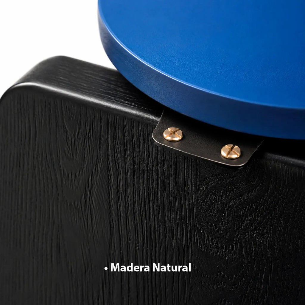 Mesa Auxiliar Negra Con Azul Diseño Moderno Geométrico