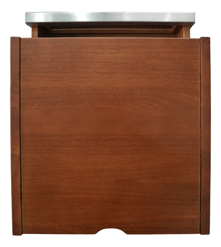 Buró Mesa De Noche  Moderno De Madera Charola Metal 50x40x42