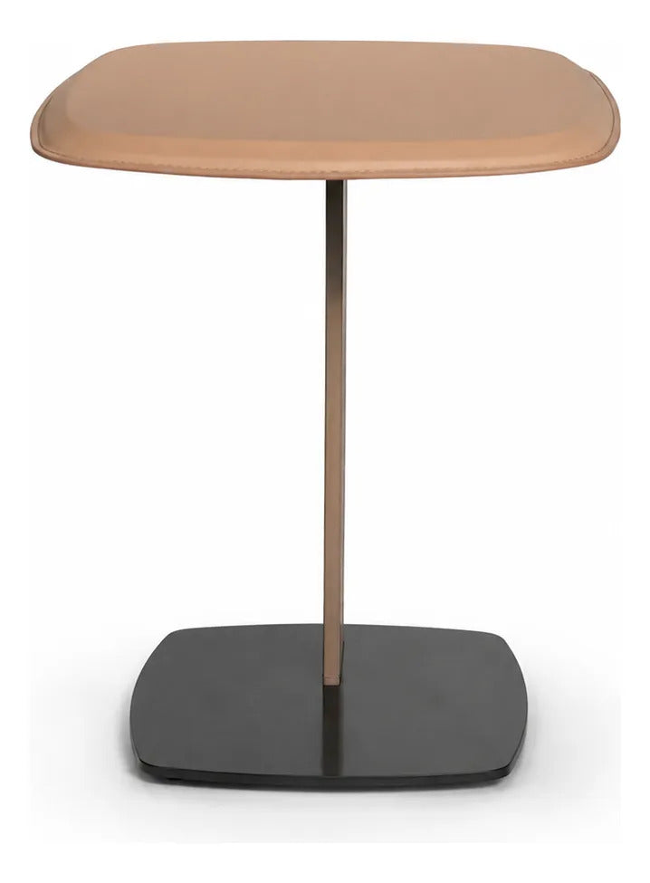 Mesa Lateral Minimalista Metal Forrado Auxiliar Moderno