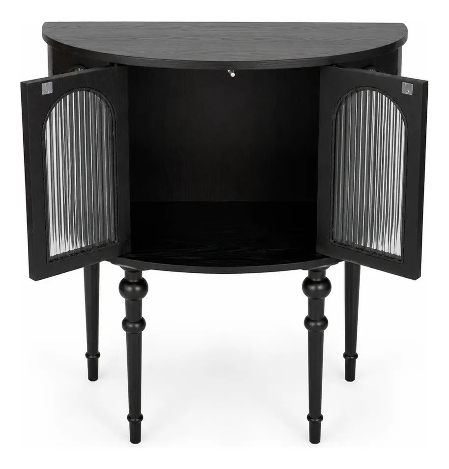 Bar Cantina Vintage Madera Negro Puertas De Cristal Elegante
