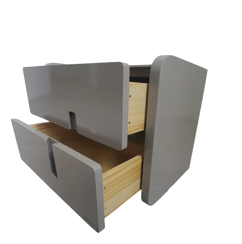 Mesita De Noche Minimalista 2 Cajones Para Recamara