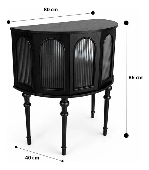Bar Cantina Vintage Madera Negro Puertas De Cristal Elegante