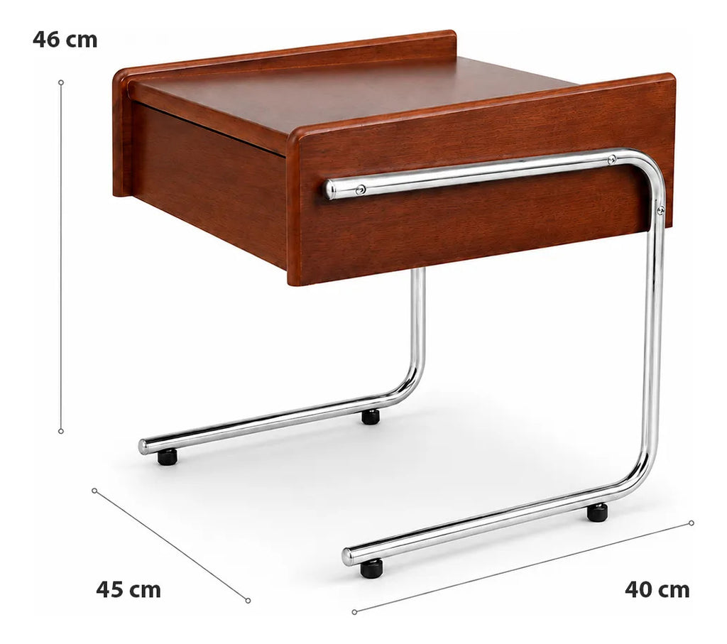 Buró Mesa De Noche Vintage De Madera Retro 46x45x40 Cm