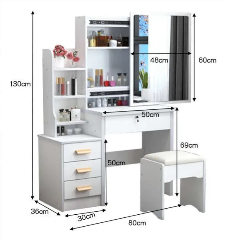 Buro Tocador Vanity Para Niña Espejo Deslizante Color Blanco