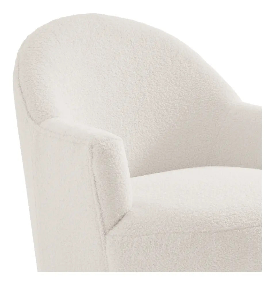 Sillón Giratorio Individual Tapizado Con Respaldo Curvo