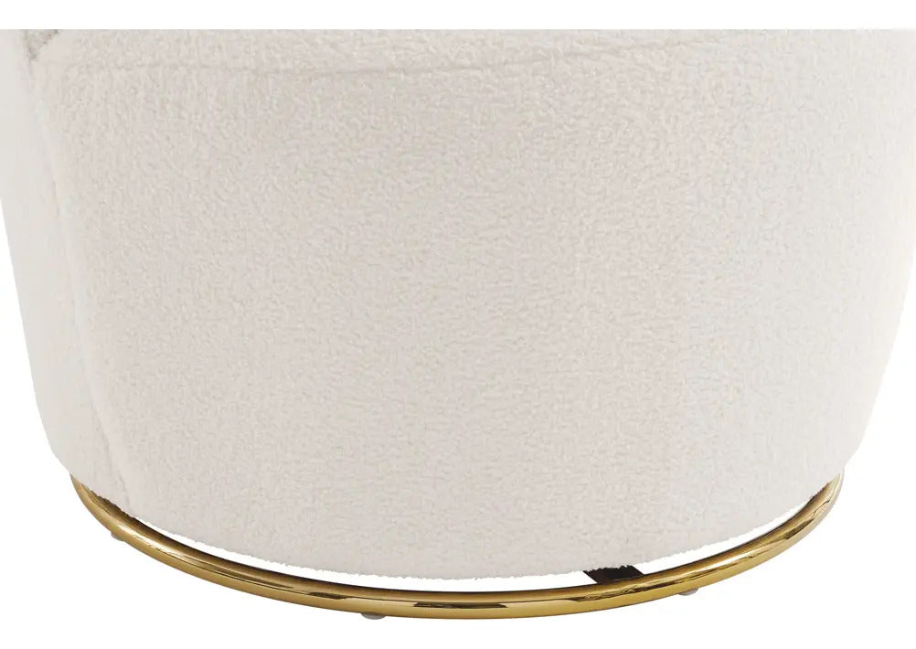 Sillón Giratorio Individual Tapizado Con Respaldo Curvo