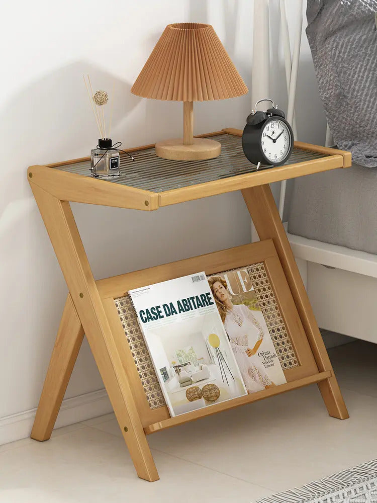 Mesita De Bambú Auxiliar Moderna Minimalista Porta Libros