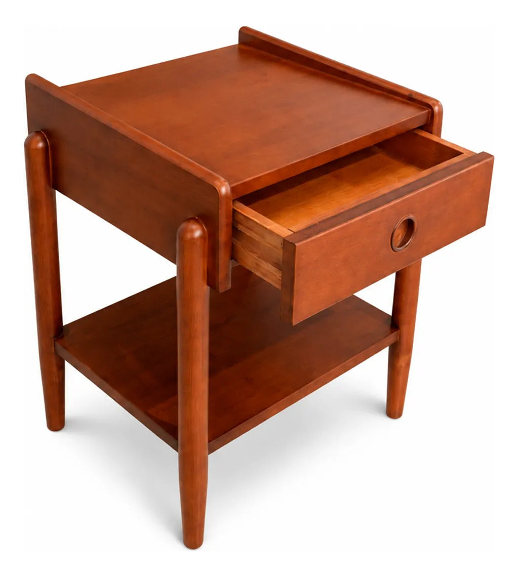 Buró Mesa De Noche Clásico De Madera Cajón Repisa 51x50x40