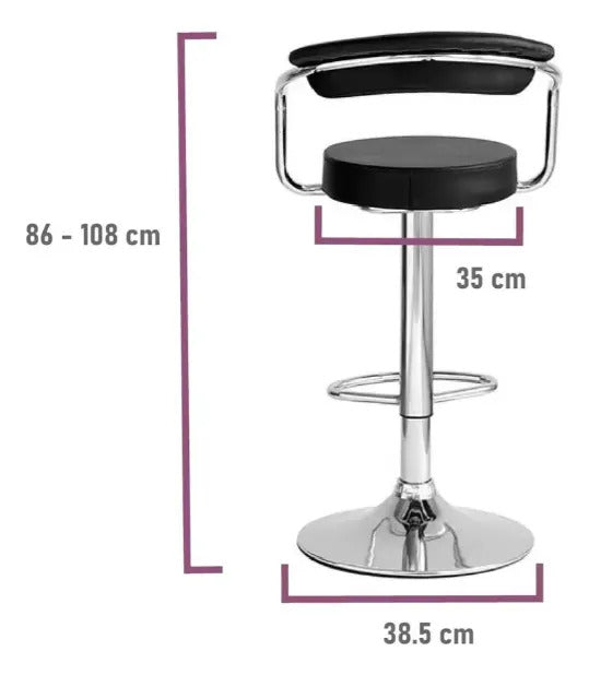 Set De 2 Bancos Barra Bar Cocina Altura Regulable Elegante