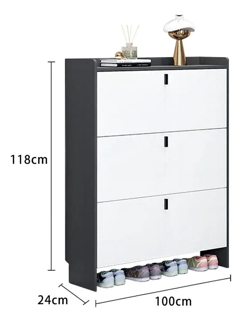 Moderno Recibidor Zapatero Organizador Delgado 3 Puertas