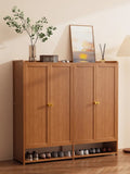 Mueble Zapatero De Bambú Organizador 4 Puertas Recibidor